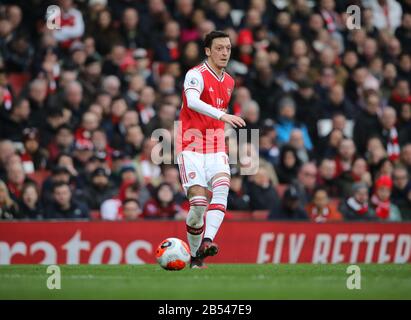 London, Großbritannien. März 2020. Mesut Ozil (A) beim Spiel Arsenal gegen West Ham United English Premier League im Emirates Stadium, London, Großbritannien am 7. März 2020. *nur redaktionelle Verwendung, Lizenz für kommerzielle Nutzung erforderlich. Keine Verwendung bei Wetten, Spielen oder einer einzelnen Club-/Liga-/Spielerpublikationen * Gutschrift: Paul Marriott/Alamy Live News Stockfoto