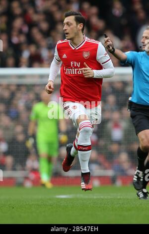 London, Großbritannien. März 2020. Mesut Ozil (A) beim Spiel Arsenal gegen West Ham United English Premier League im Emirates Stadium, London, Großbritannien am 7. März 2020. *nur redaktionelle Verwendung, Lizenz für kommerzielle Nutzung erforderlich. Keine Verwendung bei Wetten, Spielen oder einer einzelnen Club-/Liga-/Spielerpublikationen * Gutschrift: Paul Marriott/Alamy Live News Stockfoto
