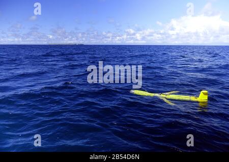 Slocum Ocean Glider in der Nähe von Heron Island, Capricorn Bunker Group, Great Barrier Reef, Queensland, Australien. Kein PR Stockfoto