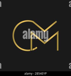 C, M, CM, MC Letter Logo Design mit kreativer moderner Typografie Stock Vektor