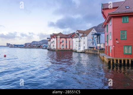 Alte Woddenhäuser in Bergen, Norwegen Stockfoto