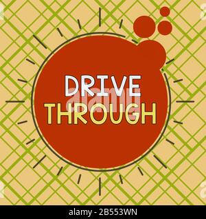 Konzeptionelle Handschreiben mit Drive Through. Konzept bedeutet Ort, an dem Sie durch die Asymmetrische ungleiche Form eine Art von Service erhalten können Stockfoto
