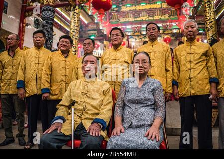 Feier des chinesischen Neujahrs, Yangon, Myanmar, Asien. Stockfoto