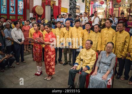 Feier des chinesischen Neujahrs, Yangon, Myanmar, Asien. Stockfoto