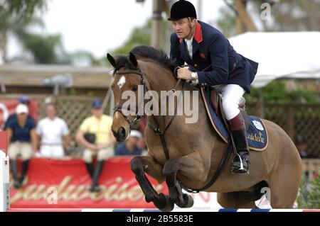 Robert Smith (GBR), Gerry McGuire, Winter Equestrian Festival, Wellington, Florida, im Februar 2007, WEF-Challenge Cup Runde VI. Stockfoto