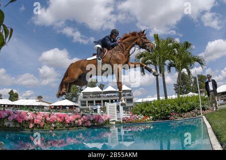 Norman Dello Joio (USA), Malcolm, Winter Equestrian Festival, Wellington, Florida, März 2007, US Open Jumper Meisterschaft Stockfoto