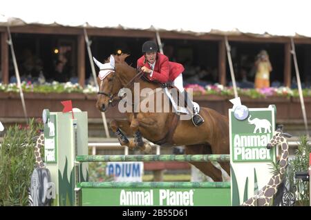 Juan Ortiz (VEN) Reiten Alias, Winter Equestrian Festival, Wellington Florida, März 2007 Stockfoto