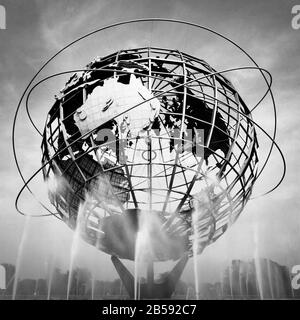 Globe auf der New Yorker Weltausstellung 1964 in Queens, New York. Stockfoto