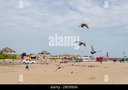 Swaminarayan Holy Beach, Mandvi, Kutch, Gujarat, Indien. Stockfoto