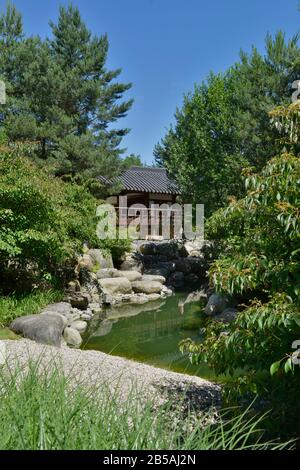 Koreanischer Garten Erholungspark Marzahn Blumberger Damm, Marzahn, Berlin, Deutschland Stockfoto