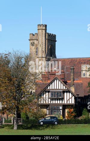 Dorfgrün in Leigh, in der Nähe von Tonbridge, Kent, England Stockfoto