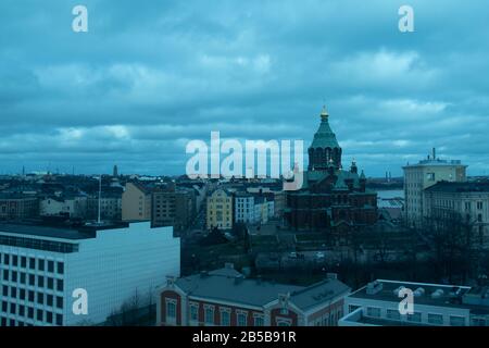 Helsinki, Finnland - 3. März 2020: Luftbildaufnahmen von Helsinki, Illustrative Editorial Stockfoto