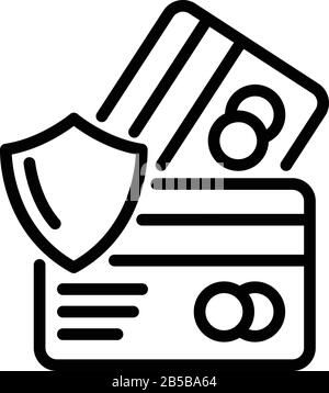 Symbol "gesicherte Kreditkarten", Gliederungssymbol Stock Vektor