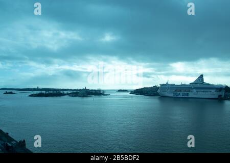 Helsinki, Finnland - 3. März 2020: Luftaufnahme von Helsinki, Bildmaterial Stockfoto