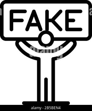 Fake News Board-Symbol, Outline-Stil Stock Vektor