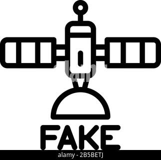 Fake News Space Satellitensymbol, Outline-Stil Stock Vektor