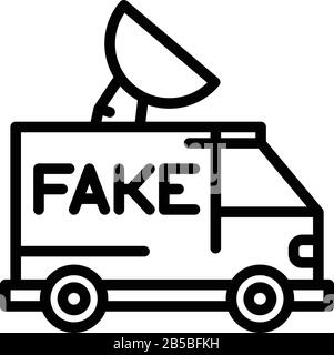 Fake News Truck Icon, Outline Style Stock Vektor