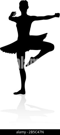 Tanzen Ballett Tänzerin Silhouette Stock Vektor