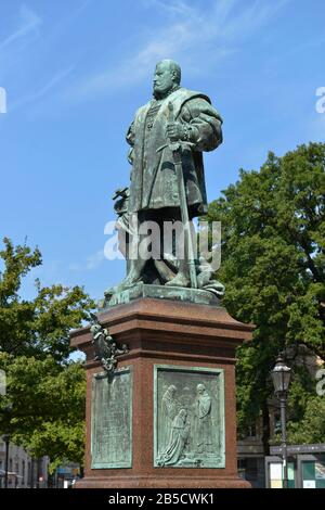 Denkmal, Joachim II. Von Brandenburg, Carl-Schurz-Straße, Spandau, Berlin, Deutschland Stockfoto