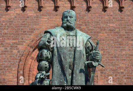 Denkmal, Joachim II. Von Brandenburg, Carl-Schurz-Straße, Spandau, Berlin, Deutschland Stockfoto