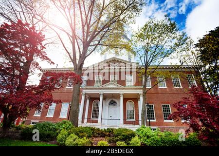 Das Regierungshaus in Annapolis, USA, Ziegelgebäude dient als Residenz des Gouverneurs von Maryland, das 1870 erbaut wurde Stockfoto