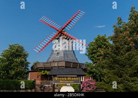 Pirsch Mühle, Windmühle im Dorf Hamfelde, Kreis Lauenburg, Schleswig-Holstein, Norddeutschland, Mitteleuropa, Stockfoto