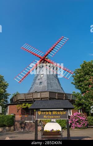 Pirsch Mühle, Windmühle im Dorf Hamfelde, Kreis Lauenburg, Schleswig-Holstein, Norddeutschland, Mitteleuropa, Stockfoto