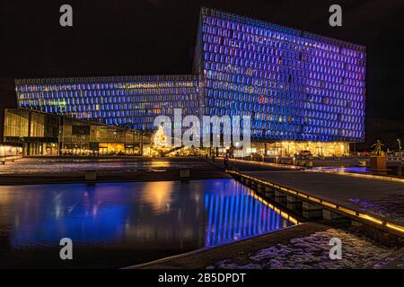 Moderne Glas Wabenkonzertant Halle & Konferenz centerc Ieland atemberaubende Orte, Island Reiseziel schönes island Stockfoto