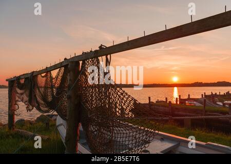 Marina von Maasholm, eine kleine Fischergemeinde an der Schlei Fjord, Ostsee, Schleswig-Holstein, Norddeutschland, Europa, Stockfoto