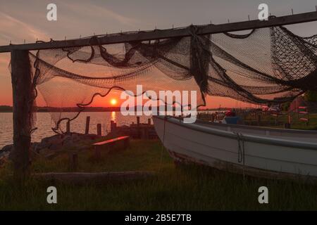 Marina von Maasholm, eine kleine Fischergemeinde an der Schlei Fjord, Ostsee, Schleswig-Holstein, Norddeutschland, Europa, Stockfoto