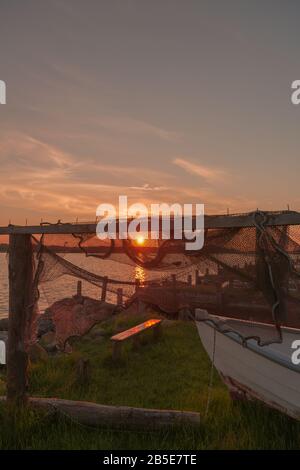 Marina von Maasholm, eine kleine Fischergemeinde an der Schlei Fjord, Ostsee, Schleswig-Holstein, Norddeutschland, Europa, Stockfoto