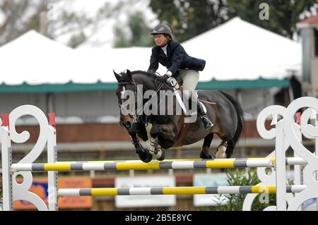 Beezie Madden (USA) Ritting Judgement, Winter Equestrian Festival, Wellington Florida, Januar 2007 Stockfoto