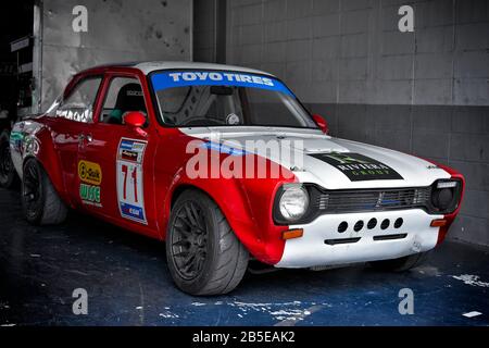 Rennlimousine. Rennlimousine Ford Escort RS 2000. Bira Rennstrecke, Pattaya, Thailand, Südost-Asien Stockfoto