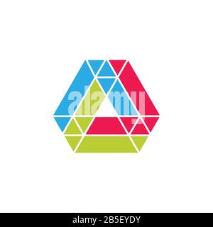 Links Dreieck bunt Mosaik Dreieck Logo Vektor Stock Vektor