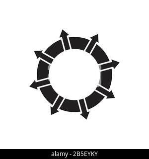 Spreitenwirbelpfeil - Logo-Vektor mit geometrischer Linie Stock Vektor