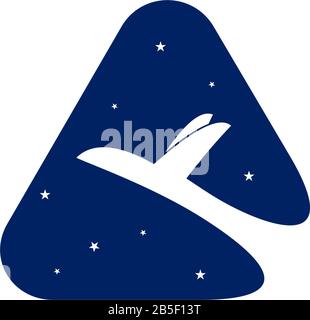 Triangle Swoosh Flugzeug Himmel Sterne Bewegungssymbol Logo Vektor Stock Vektor