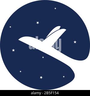 Sky Stars bewegen Swoosh Flugzeug Bewegung Logo Vektor Stock Vektor