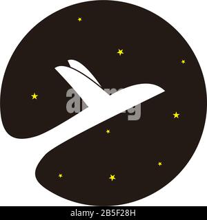 Sky Stars bewegen Swoosh Flugzeug Bewegung Logo Vektor Stock Vektor