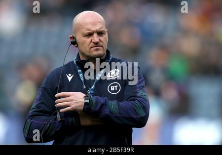 Schottland Head Coach Gregor Townsend vor der Guinness sechs Nationen match bei BT Stadion Murrayfield, Edinburgh. Stockfoto