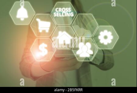 Text Zeichen zeigen Cross Selling. Business Foto Text ergänzende Produkte zu einem vorhandenen Kunden zu verkaufen Stockfoto
