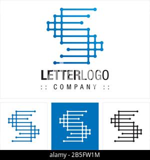 Buchstabe S (Typografie) Vektor-Symbol Firmenlogo (Logotyp). Abbildung Der Symbole Für Die Technik Der Mainboard-Anschlüsse. Elegantes Identitätskonzept Stock Vektor