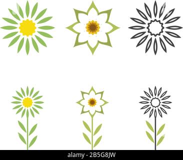 Vektor-Design mit Edelweiss Logo Stock Vektor