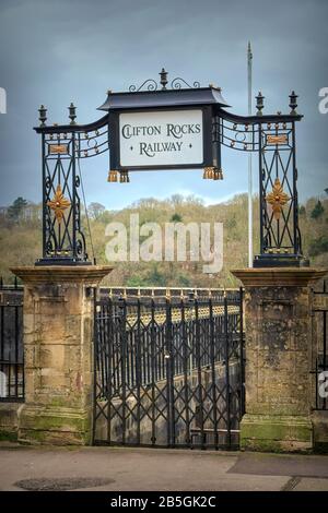 Die Clifton Rock Railway an der Avon Gorge, Clifton, Bristol, Großbritannien Stockfoto