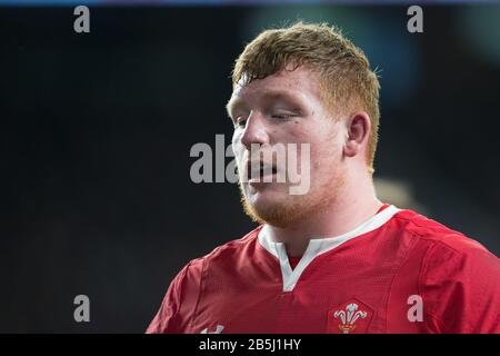 London, Großbritannien. März 2020. Rhys Carre (Wales, 17). Vierter Spieltag des Rugby-Turniers Guinness Six Nations 2020; England - Wales am 7. März 2020 in London Credit: Jürgen Kessler / dpa / Alamy Live News Stockfoto