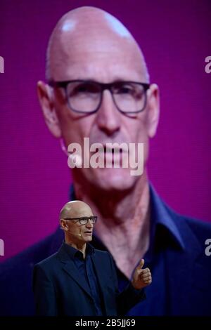 Timotheus Höttges, Deutsche Telekom, Cebit, Hannover, Niedersachsen, Deutschland Stockfoto