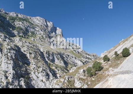 Cares Gorges, Fürstbistum Asturien/Spanien; 05. August 2015. Diese Schlucht mit ihren schmalen Pässen und Schluchten liegt mitten im Herzen des Picos de Eur Stockfoto