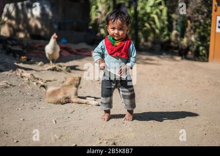 Kinder im Minhat, Myanmar, Asien. Stockfoto