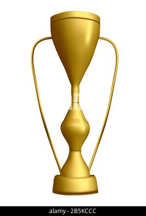 Goldene Trophäe isoliert auf weißem Hintergrund Stock Vektor