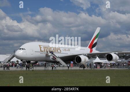 Airbus A380, ILA, Berlin-Schönefeld, Deutschland Stockfoto