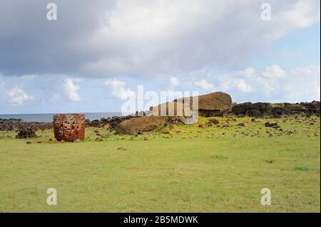 Osterinsel, Ahu Te Pito Kura Stockfoto